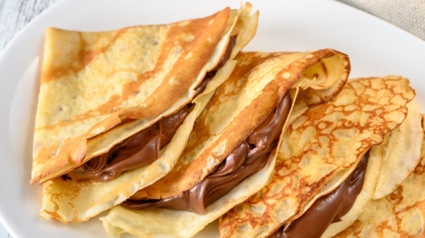 crepes-teig Crêpes mit nougatcreme